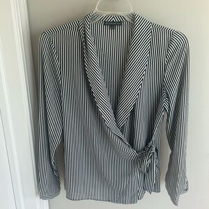 Adrianna Papell Black and White Striped Blazer